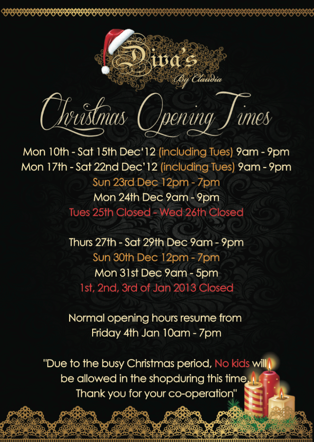 opening times design