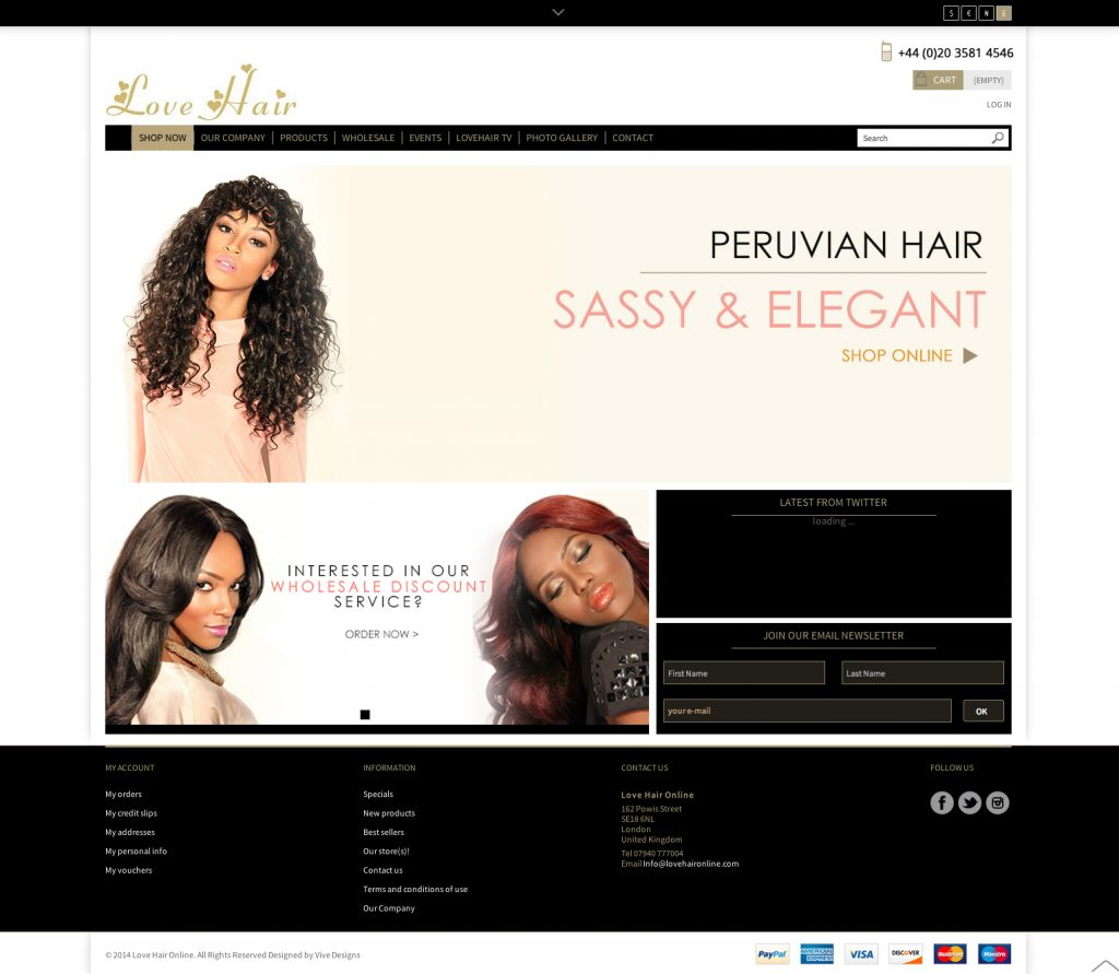 Hair Website Design E-commerce Design