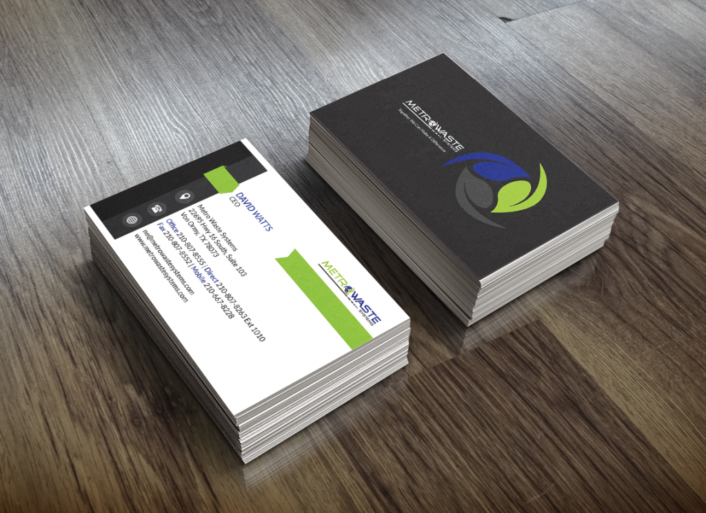 waste company business card design