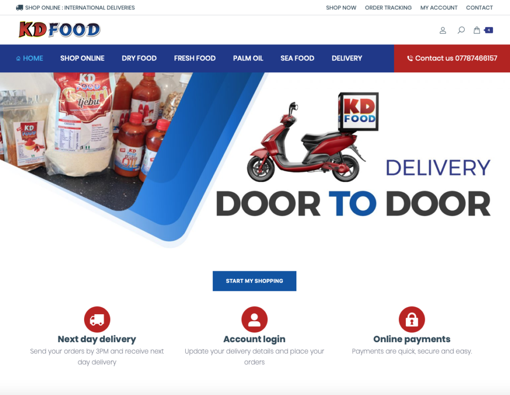 African Food Delivery Online Store Website Design